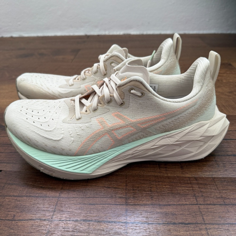 Asics Novablast 4 Womens 10 Pink White Lace Low Athletic Running Sneakers Shoes